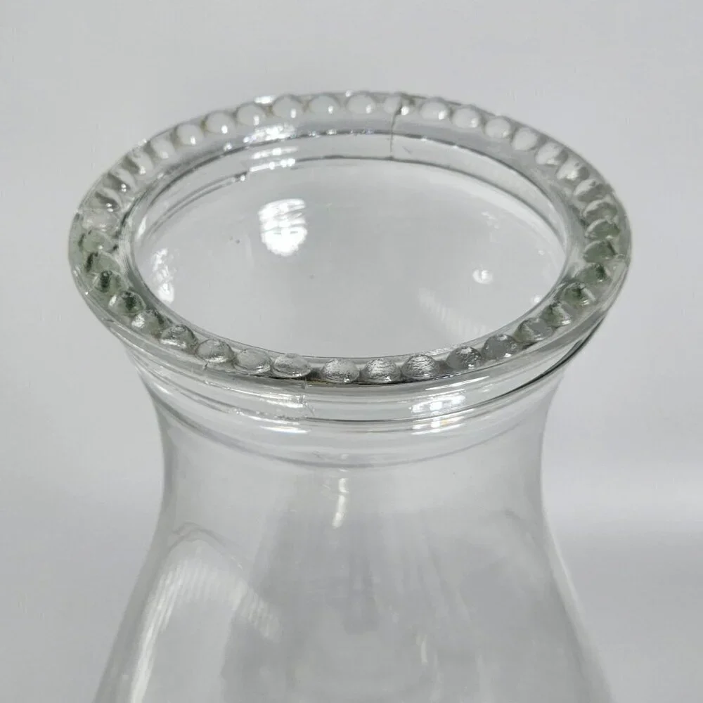 Frosted Glass Lamplight Farms Oil Lamp Embossed Floral Details Clear Chimney VTG